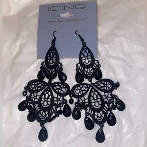 Black chandelier earrings